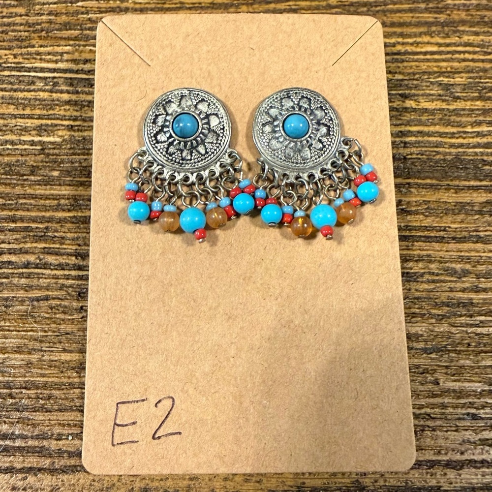 Silver and Turquoise Dangle Earrings
